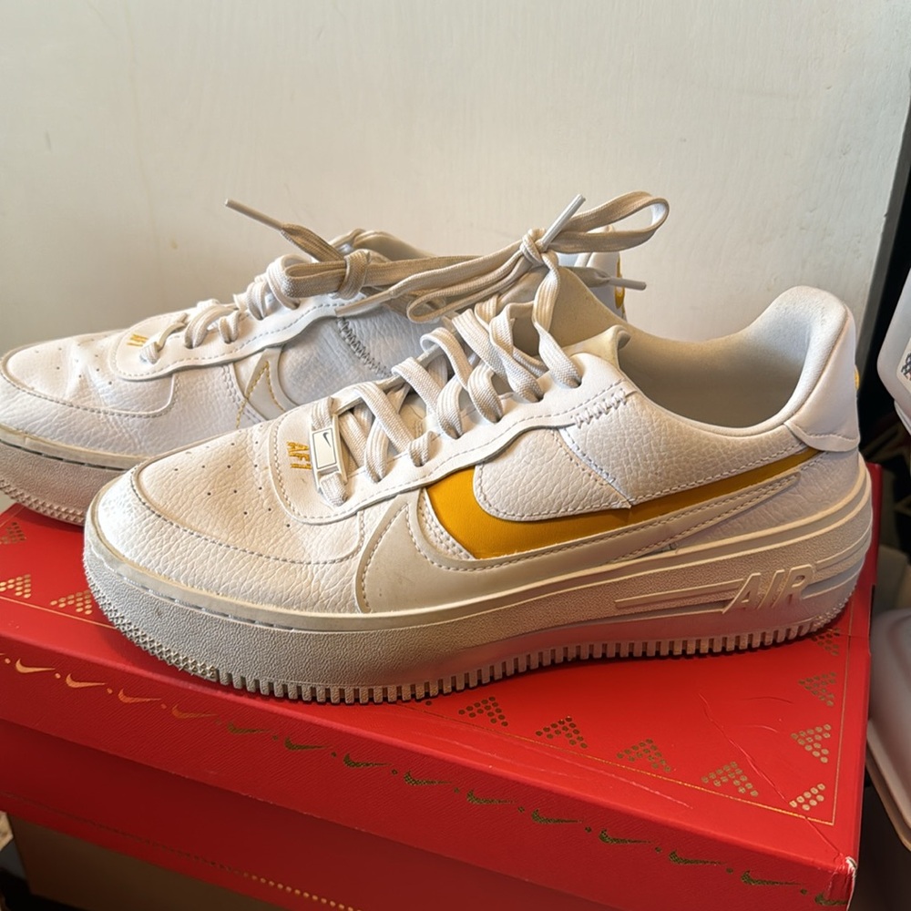 Yellow Nike swoosh Air Force ones - Picture 3 of 5